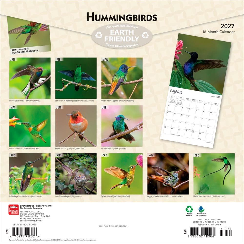 Hummingbirds 2027 Wall Calendar First Alternate Image