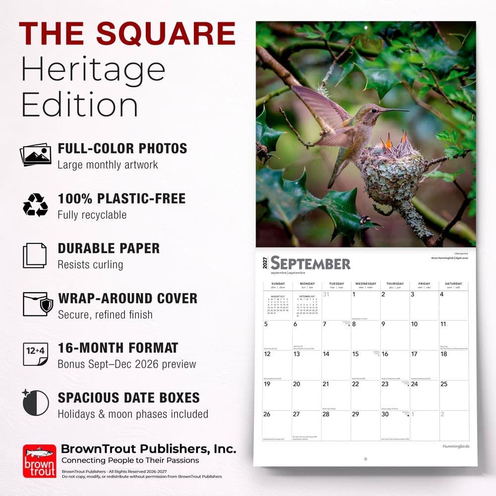Hummingbirds 2027 Wall Calendar Fifth Alternate Image