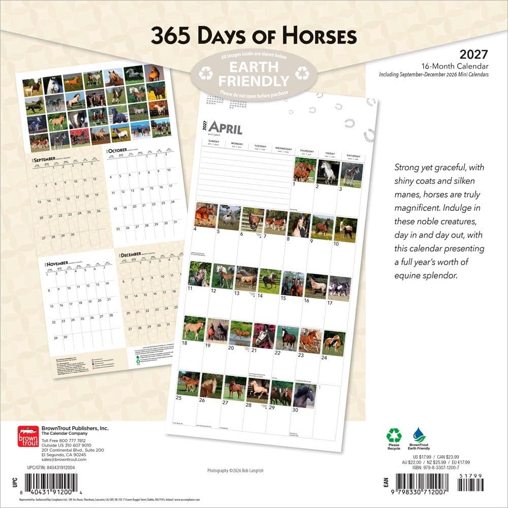 Horses 365 Days 2027 Wall Calendar First Alternate Image