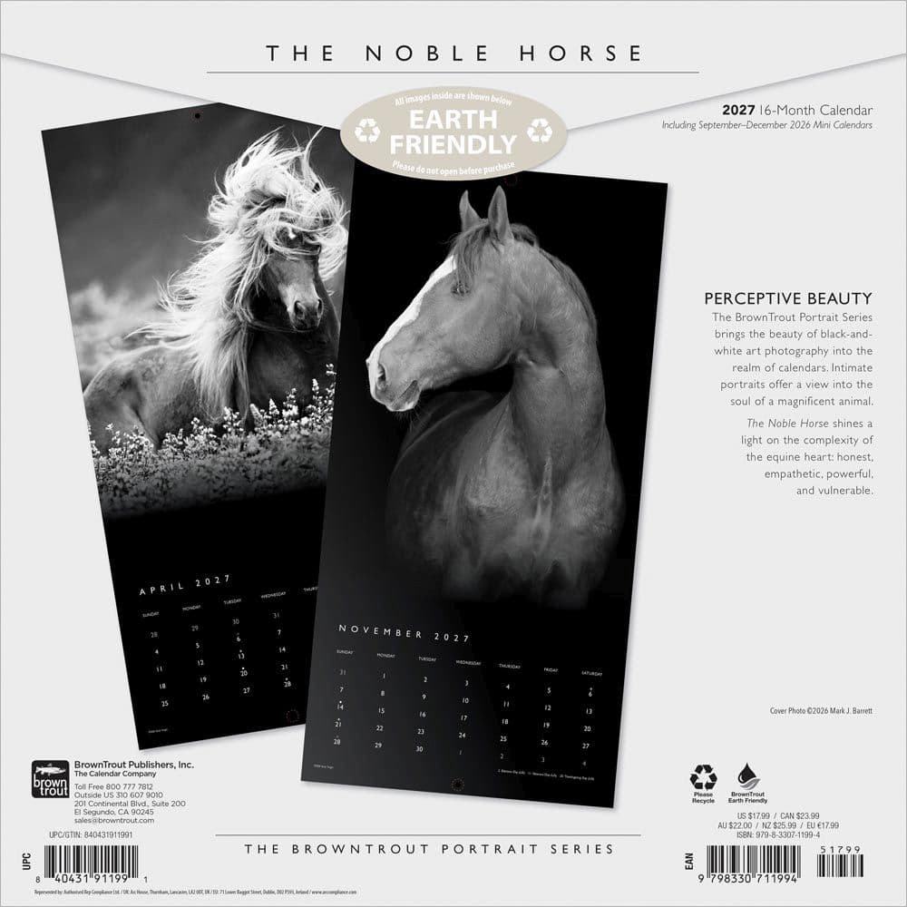 Horse Noble Portrait Series 2027 Wall Calendar First Alternate Image