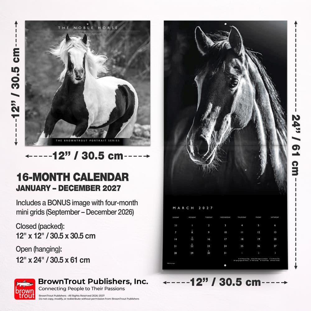 Horse Noble Portrait Series 2027 Wall Calendar Sixth Alternate Image