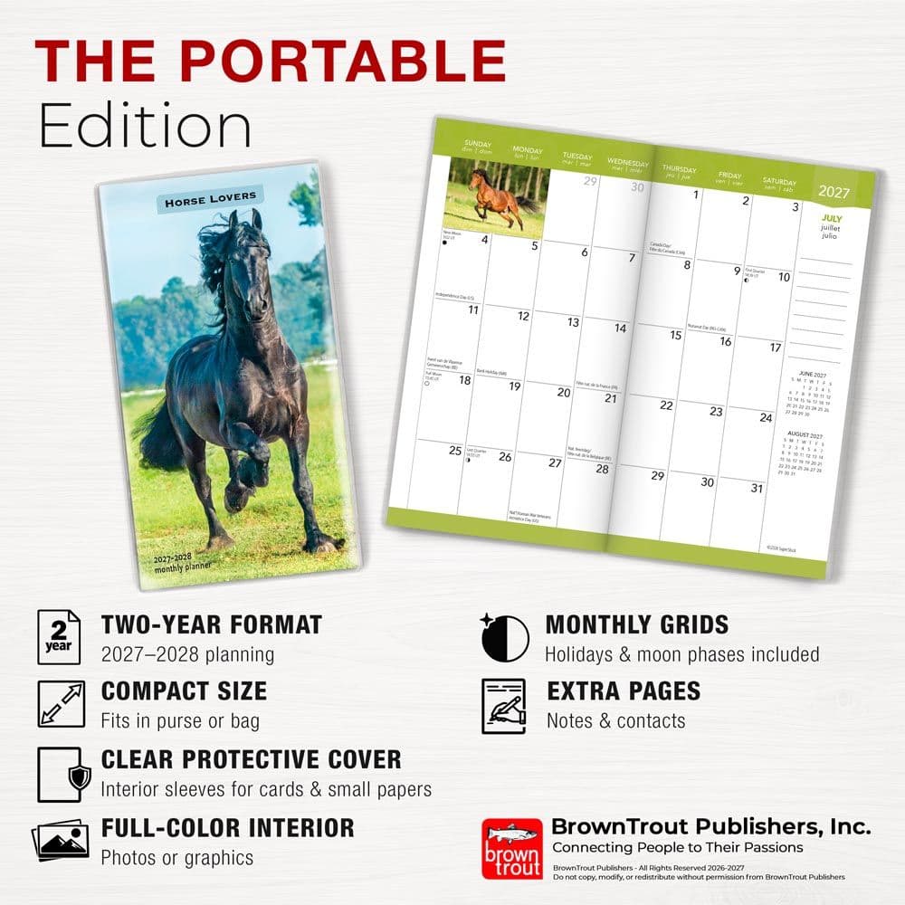 Horses Lovers 2027 2 Year Pocket Planner Fifth Alternate Image
