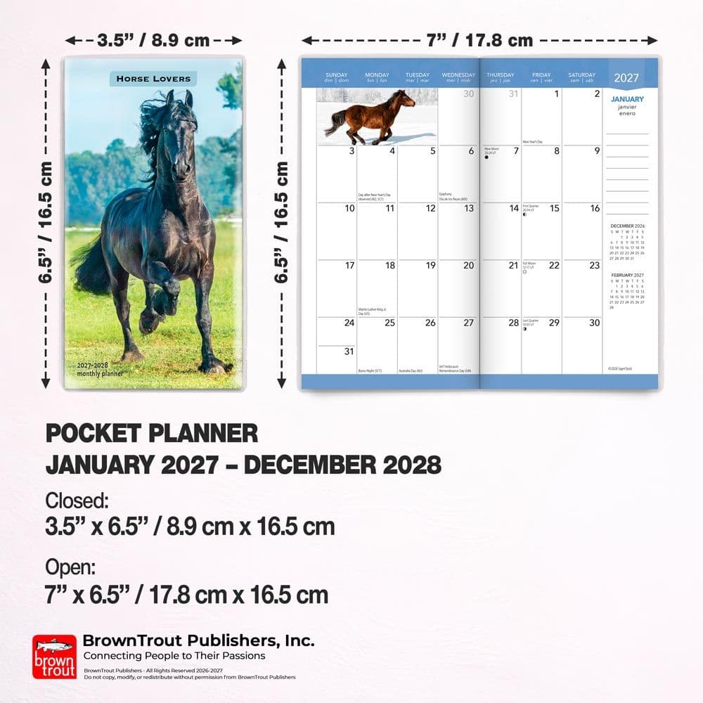 Horses Lovers 2027 2 Year Pocket Planner Sixth Alternate Image