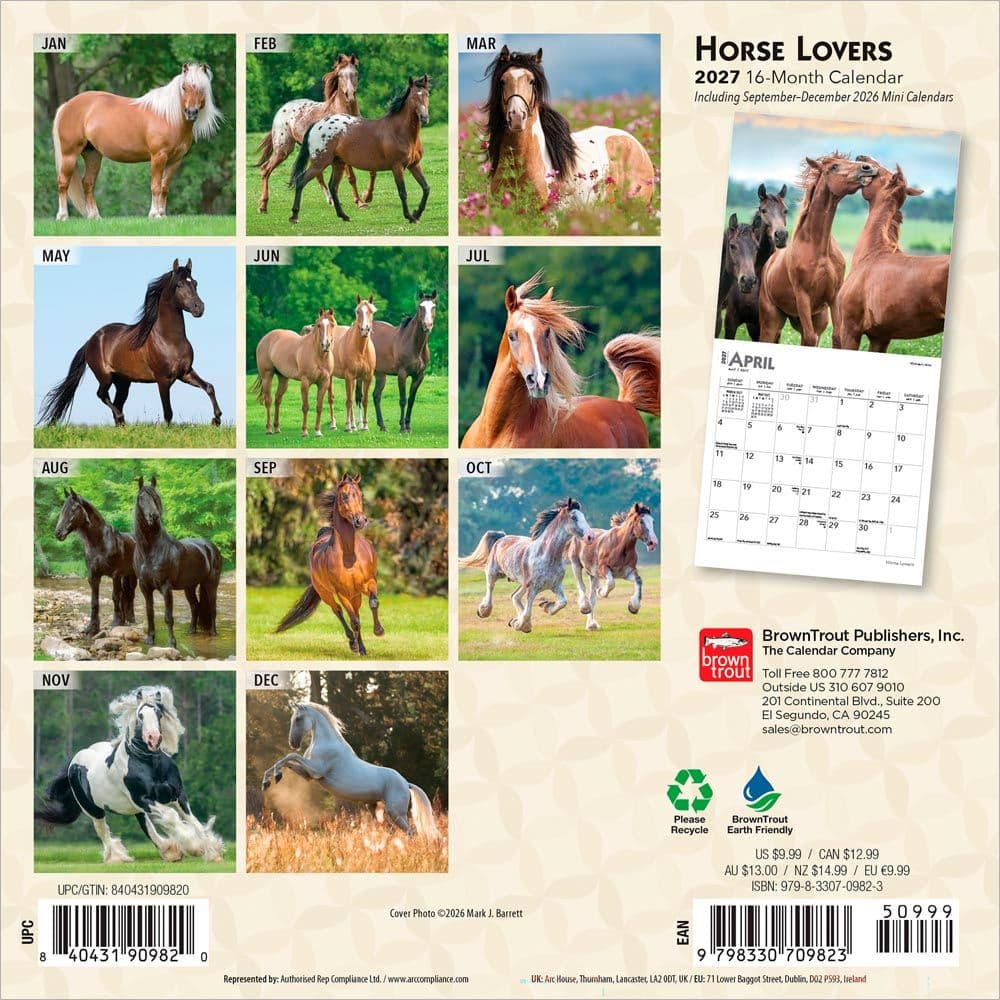 Horses 2027 Mini Wall Calendar First Alternate Image