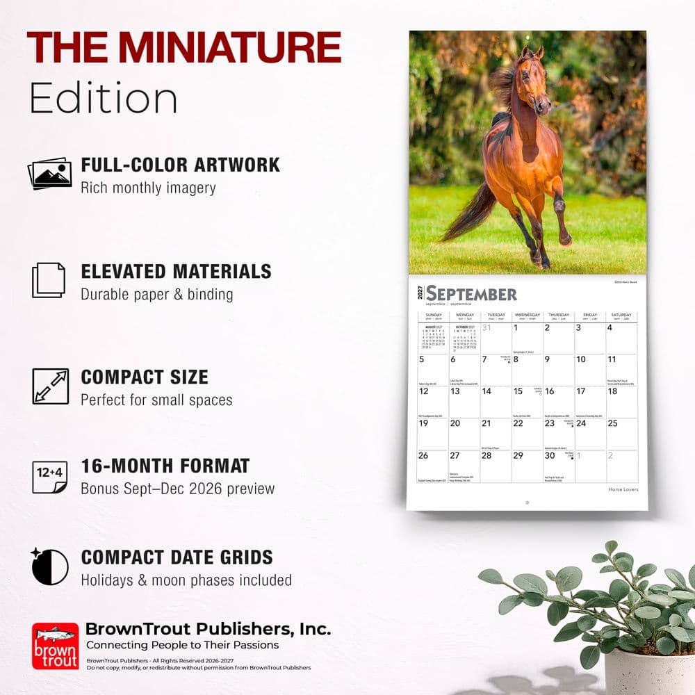 Horses 2027 Mini Wall Calendar Fifth Alternate Image