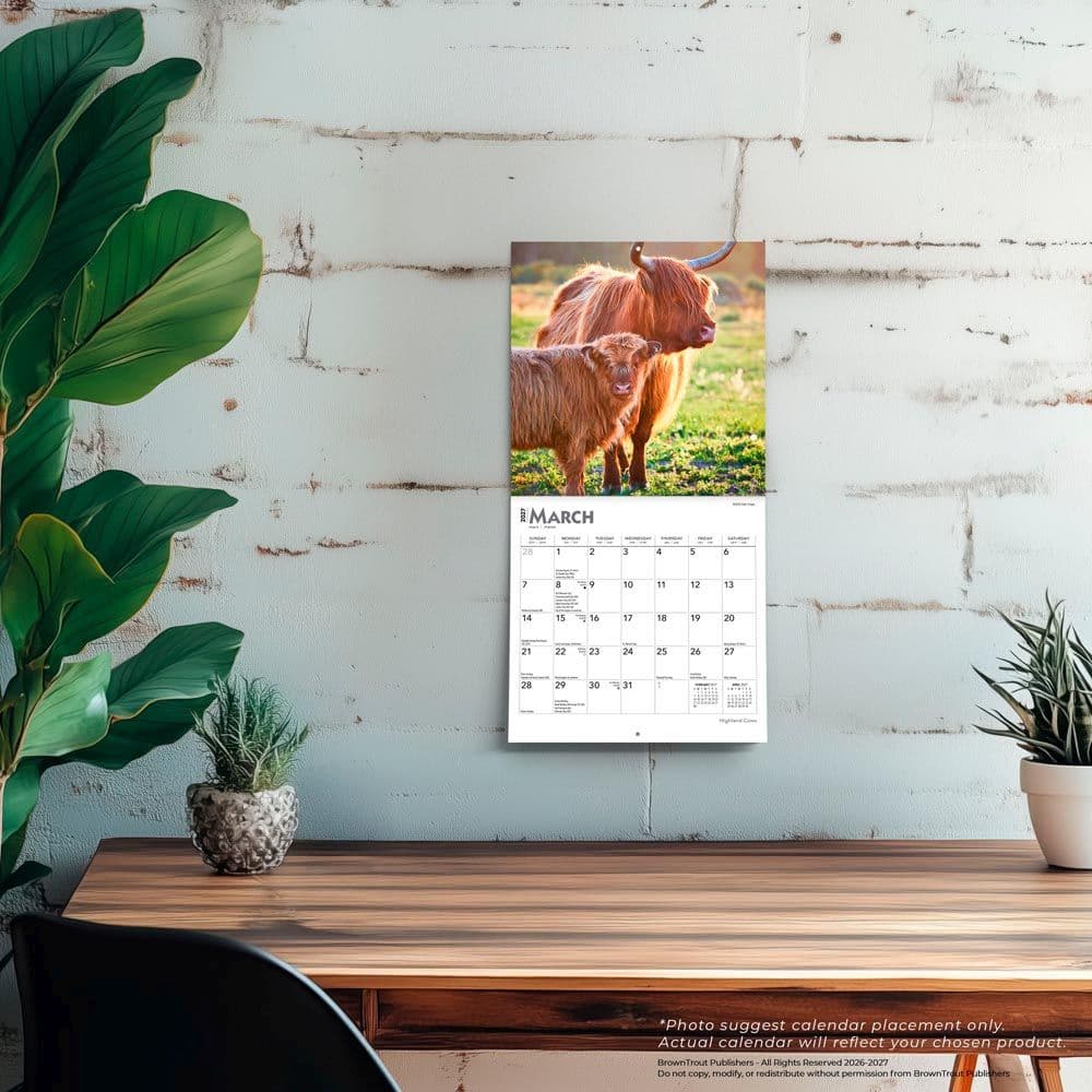 Highland Cows 2027 Mini Wall Calendar Fourth Alternate Image