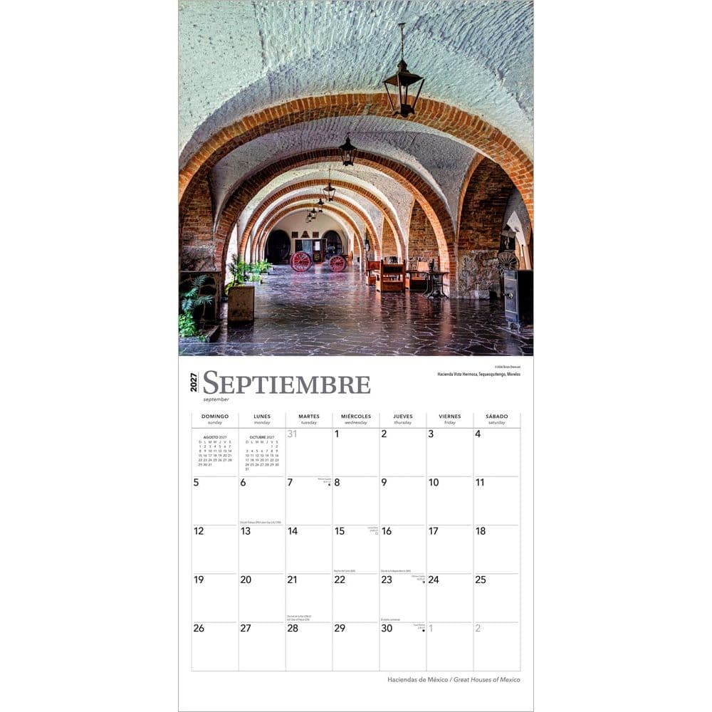 Haciendas de Mexico Spanish 2027 Wall Calendar Third Alternate Image