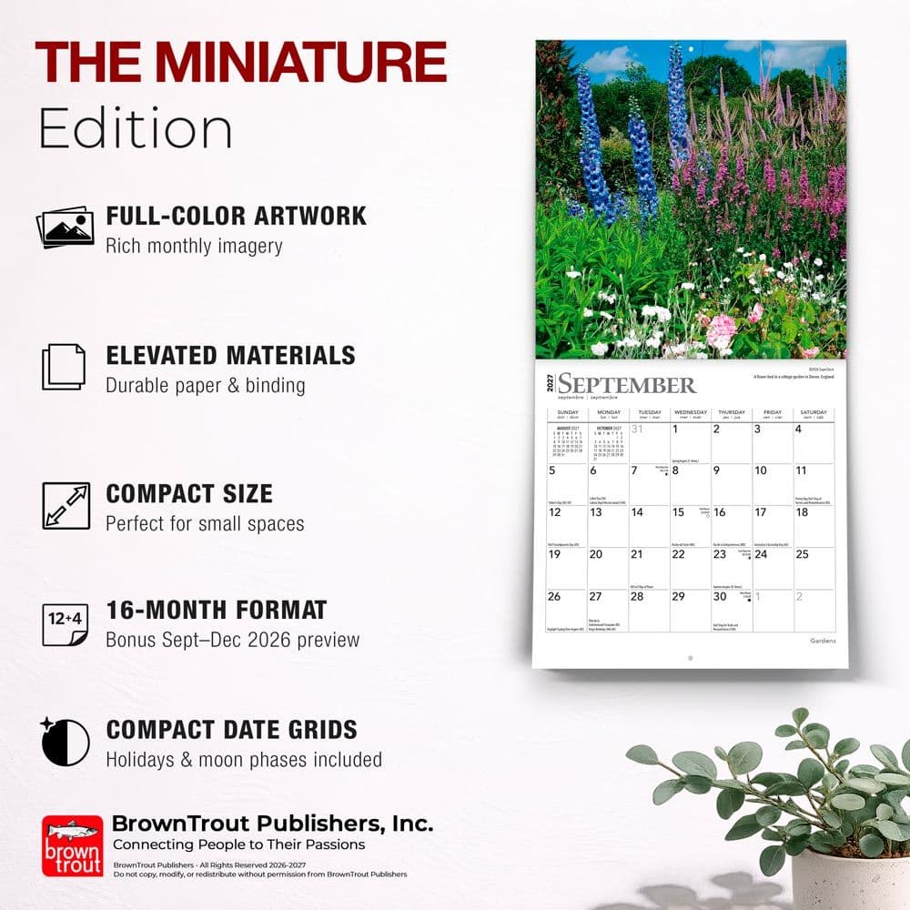 Gardens 2027 Mini Wall Calendar Fifth Alternate Image