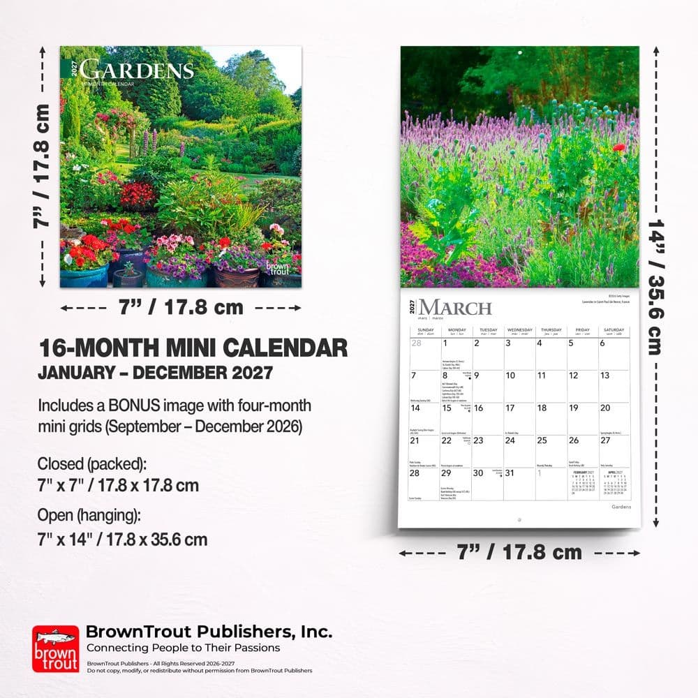 Gardens 2027 Mini Wall Calendar Sixth Alternate Image
