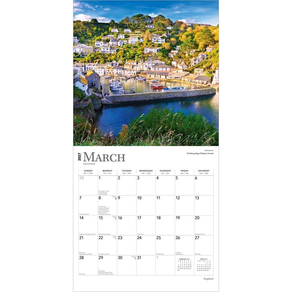 England 2027 Wall Calendar Second Alternate Image