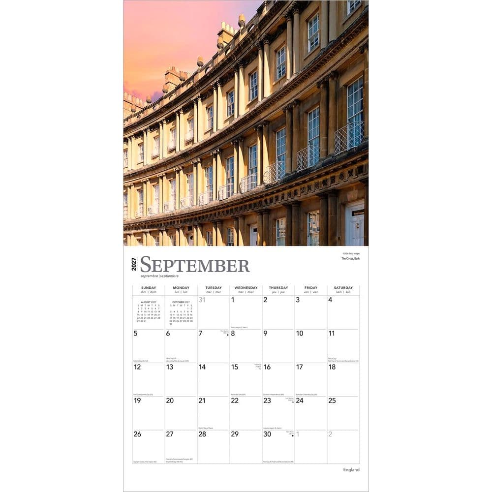 England 2027 Wall Calendar Third Alternate Image