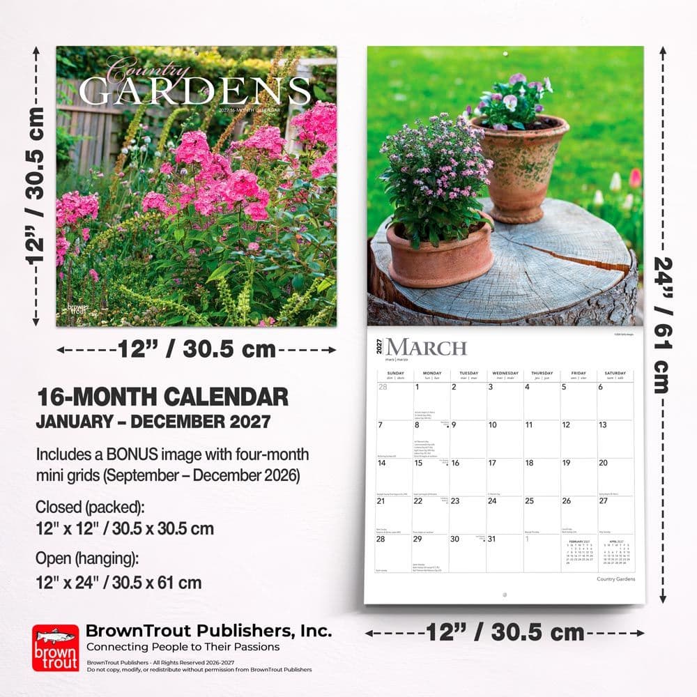 Country Gardens 2027 Wall Calendar Sixth Alternate Image