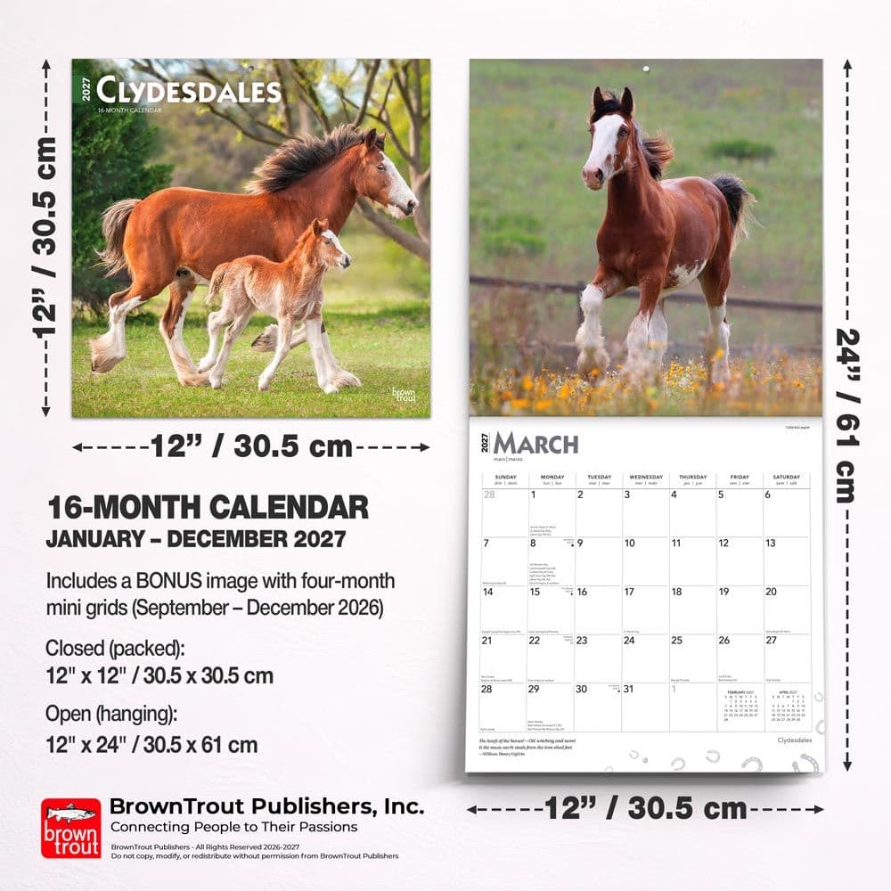 Clydesdales 2027 Wall Calendar Sixth Alternate Image