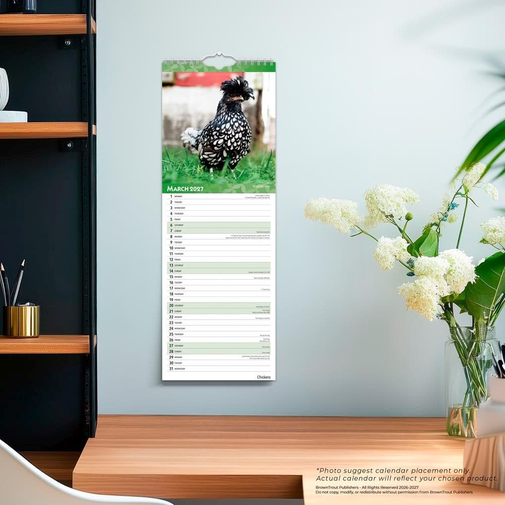 Chickens 2027 Slim Wall Calendar Fourth Alternate Image