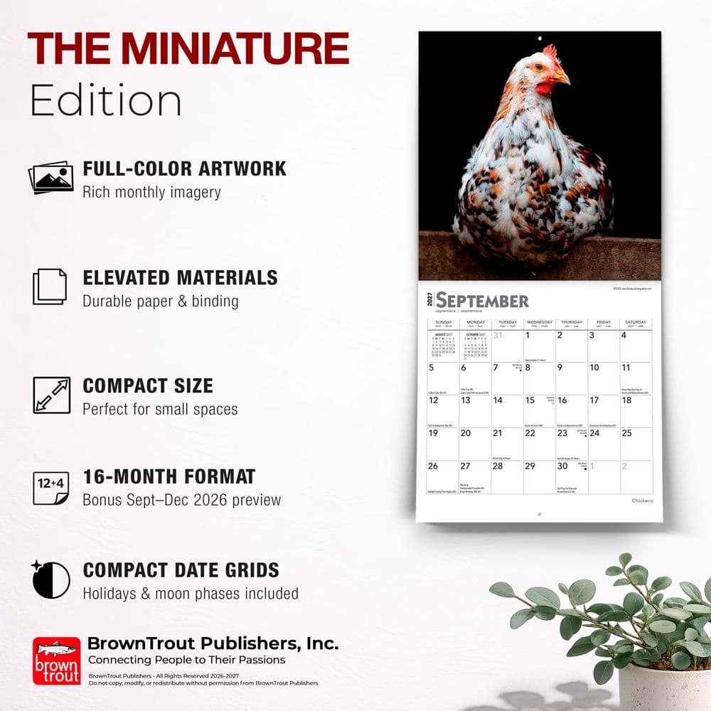Chickens 2027 Mini Wall Calendar Fifth Alternate Image