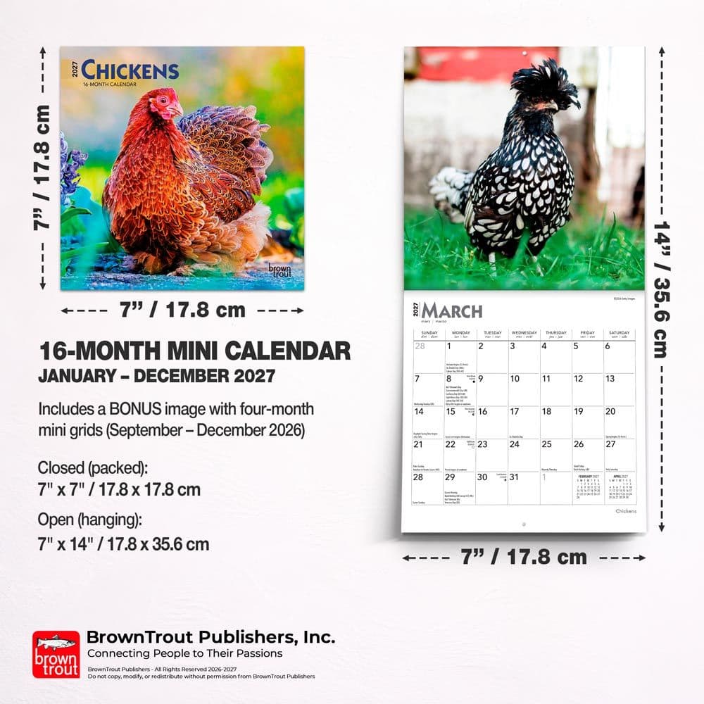 Chickens 2027 Mini Wall Calendar Sixth Alternate Image