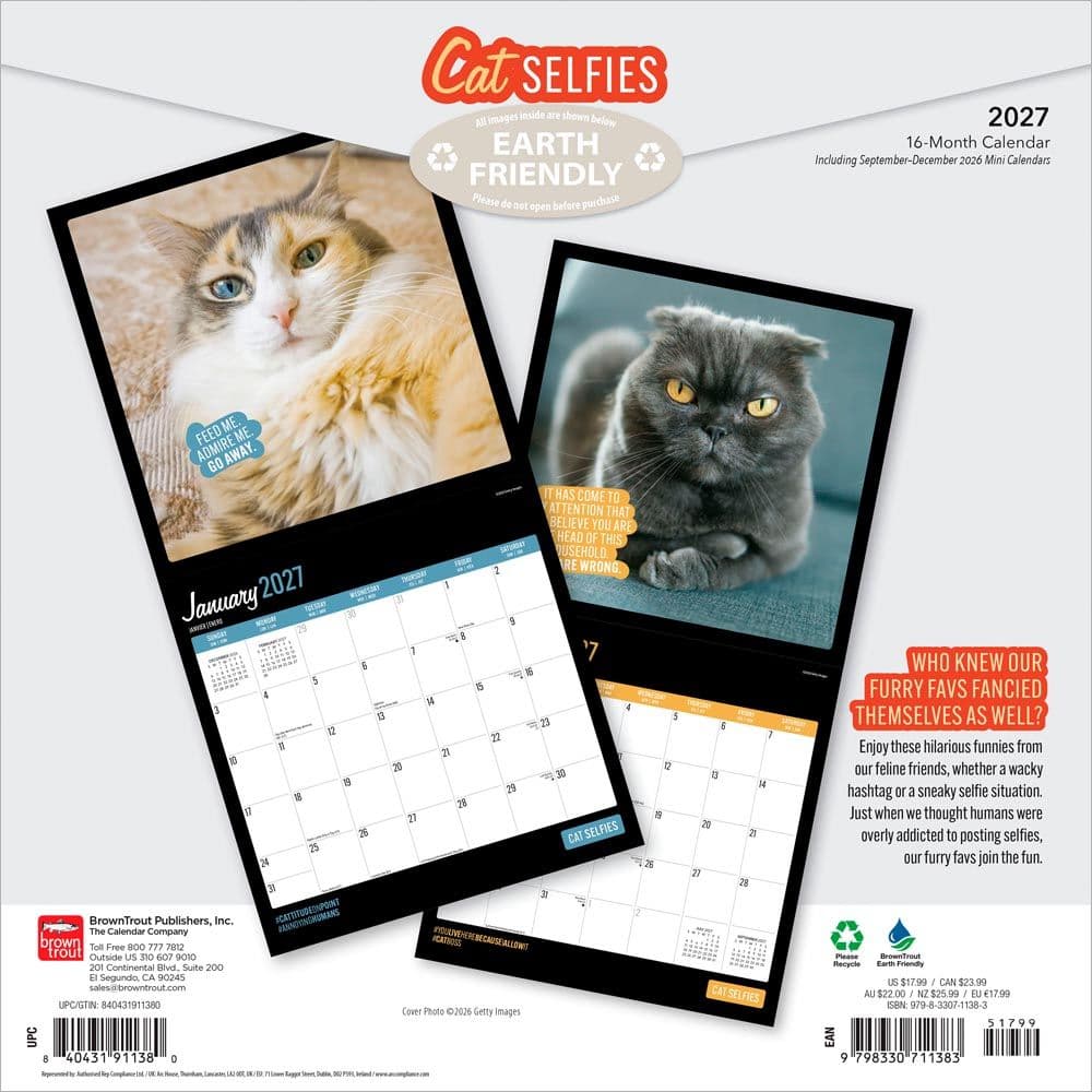 Cat Selfies 2027 Wall Calendar First Alternate Image