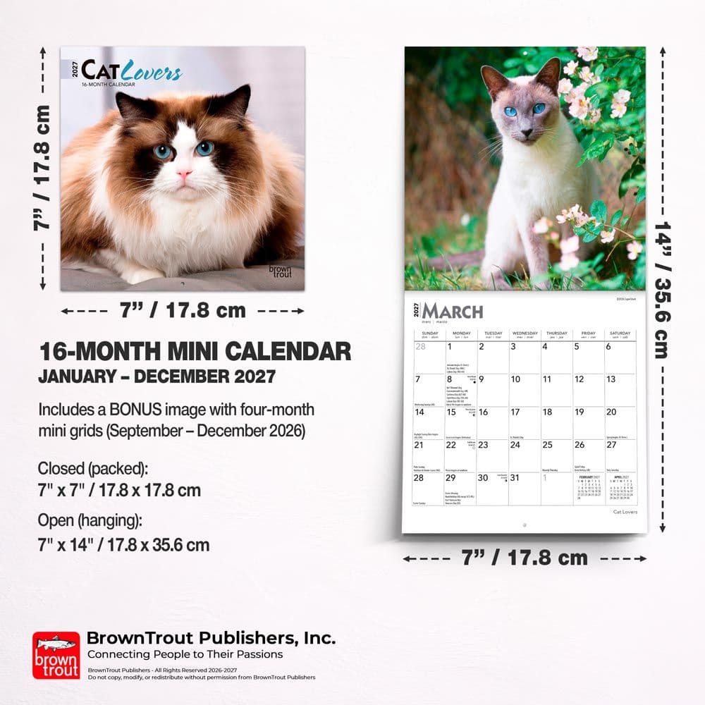Cat Lovers 2027 Mini Wall Calendar Sixth Alternate Image