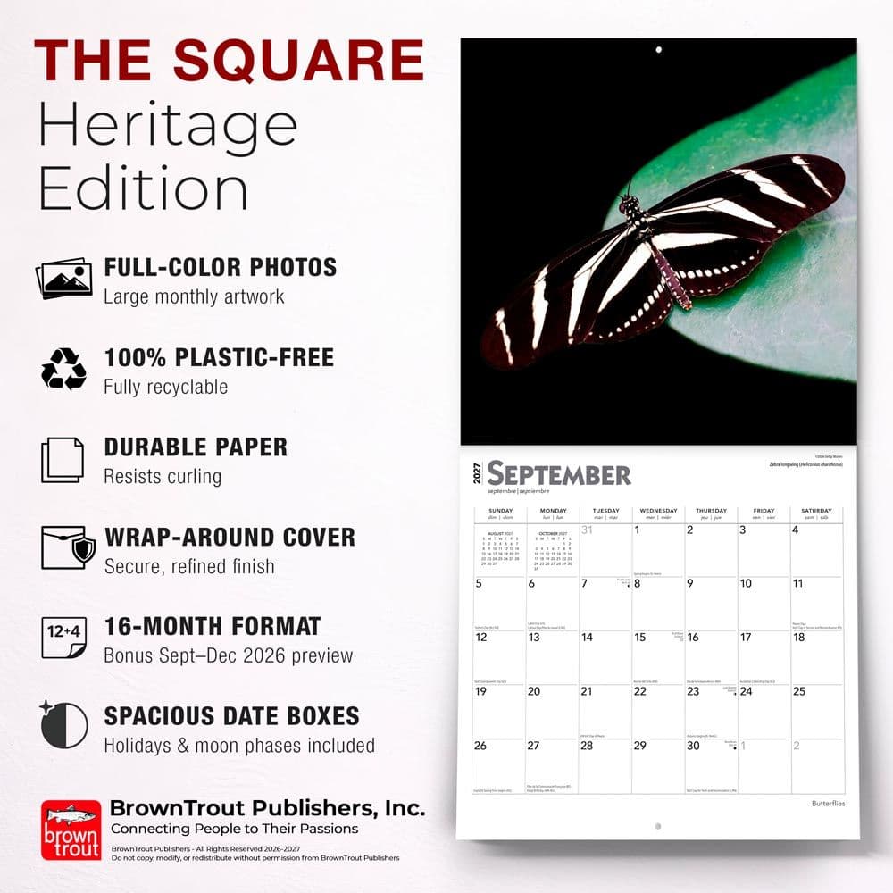 Butterflies 2027 Wall Calendar Fifth Alternate Image