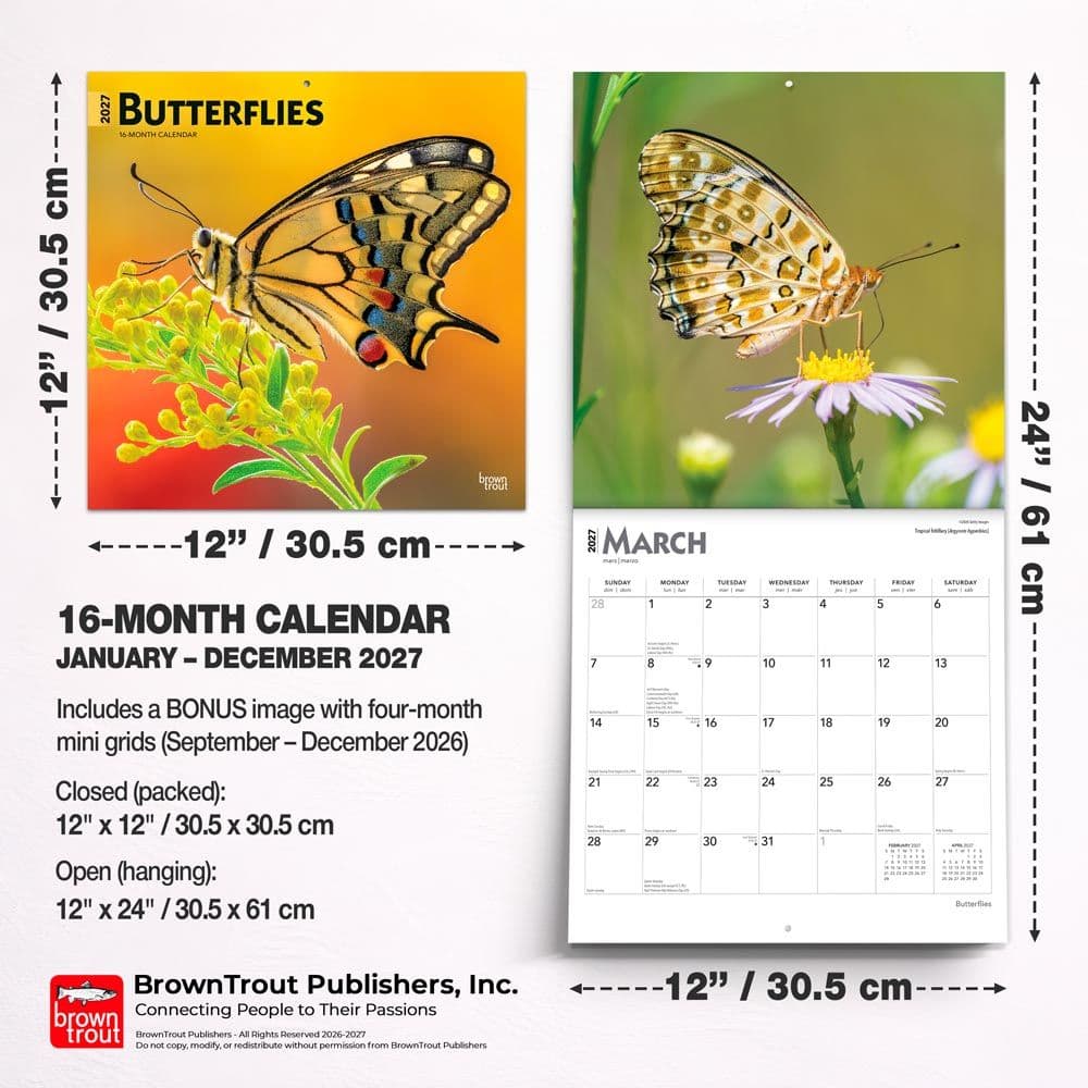 Butterflies 2027 Wall Calendar Sixth Alternate Image