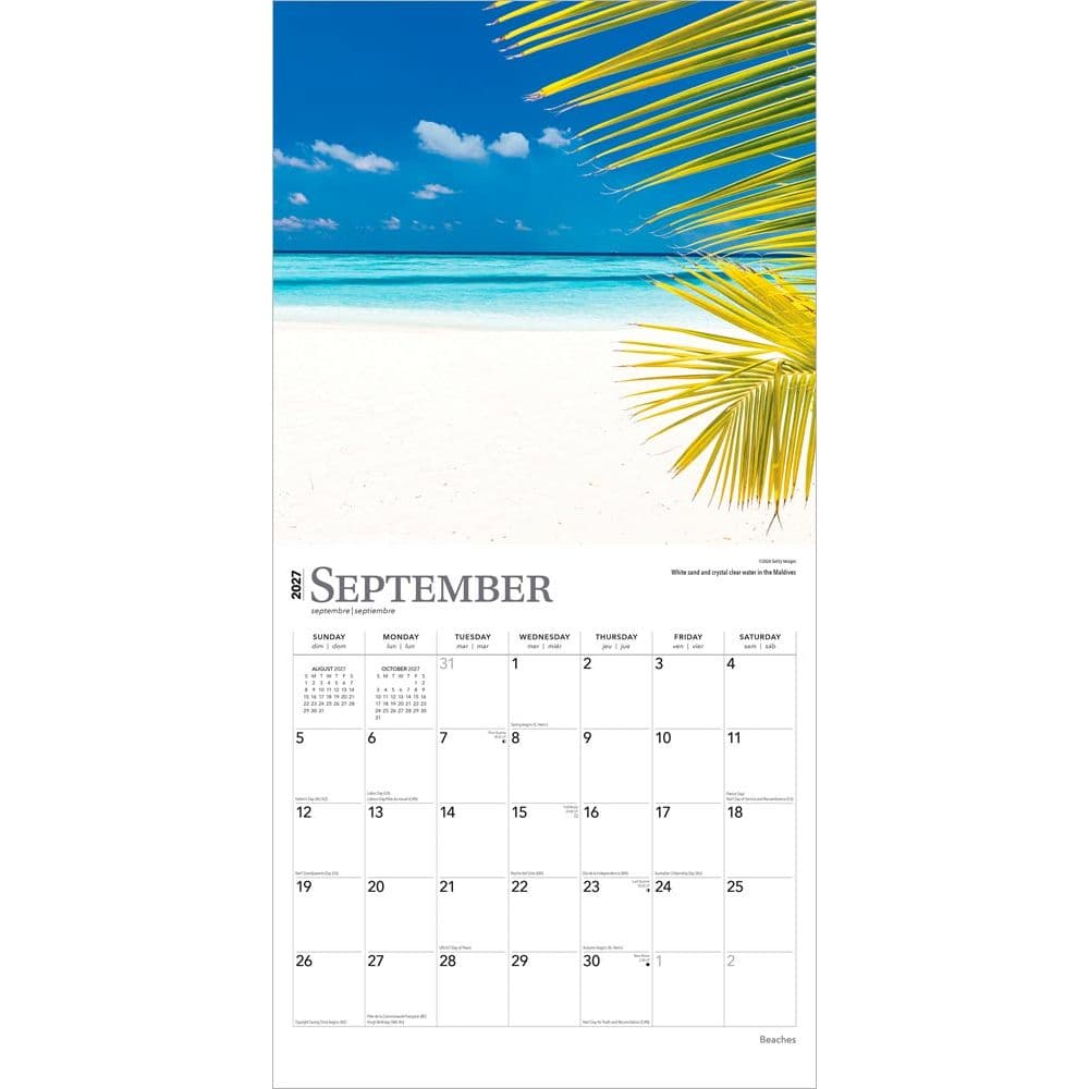 Beaches 2027 Wall Calendar Third Alternate Image