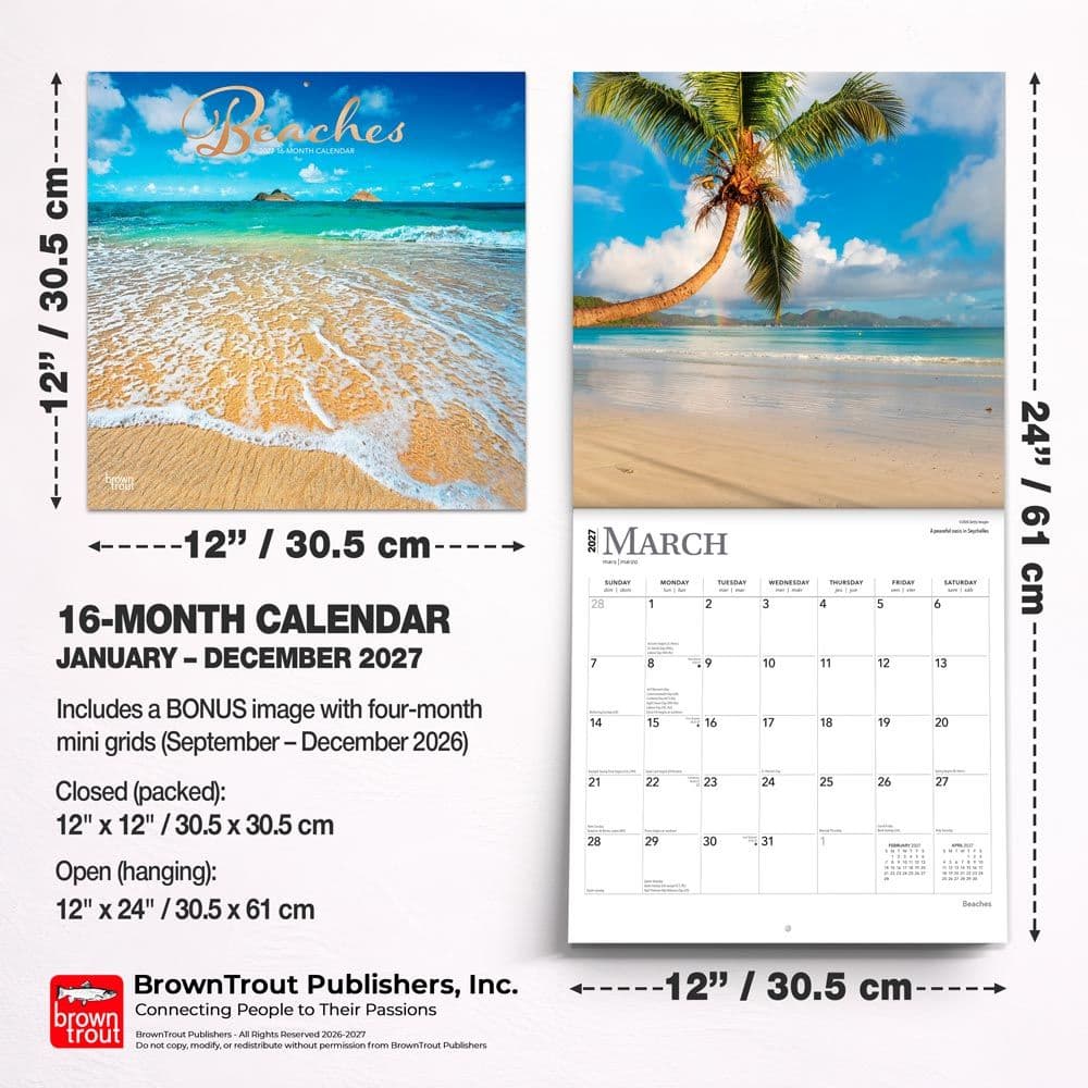 Beaches 2027 Wall Calendar Sixth Alternate Image