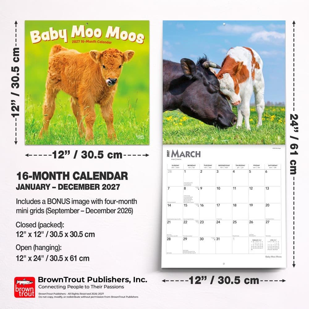Baby Moo Moos 2027 Wall Calendar Sixth Alternate Image