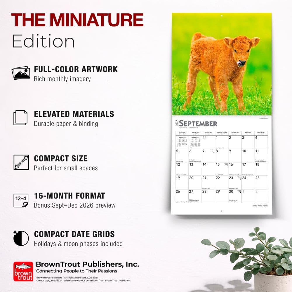 Baby Moo Moos 2027 Mini Wall Calendar Fifth Alternate Image