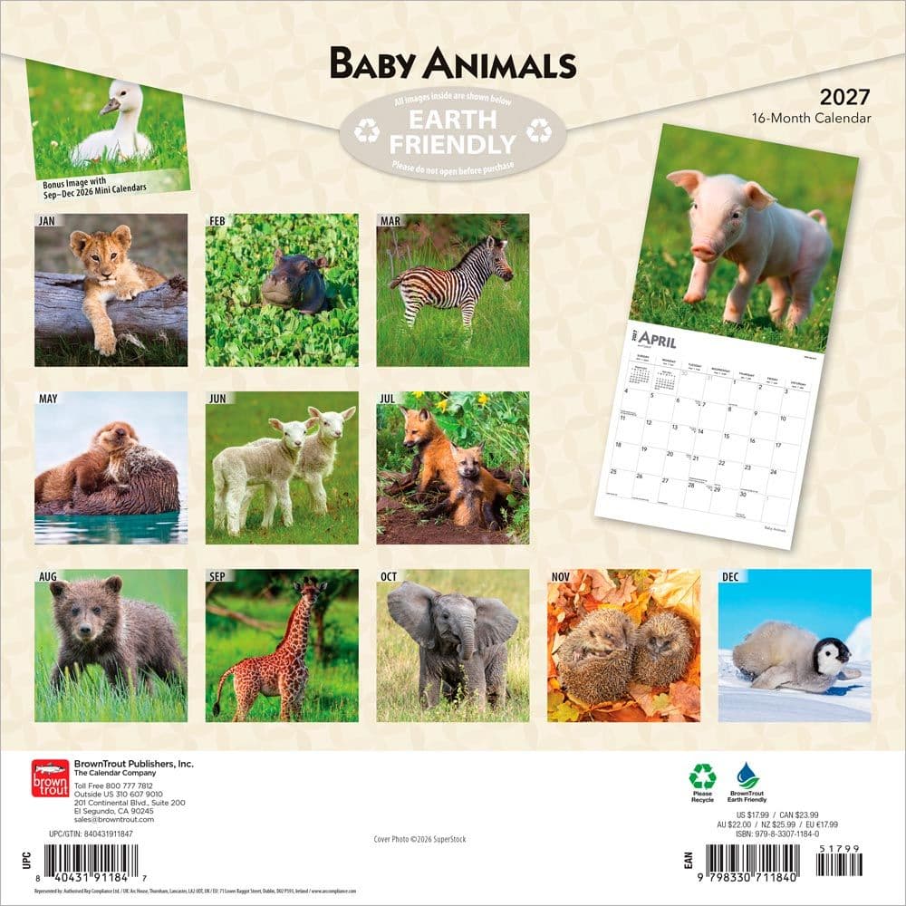 Baby Animals 2027 Wall Calendar First Alternate Image