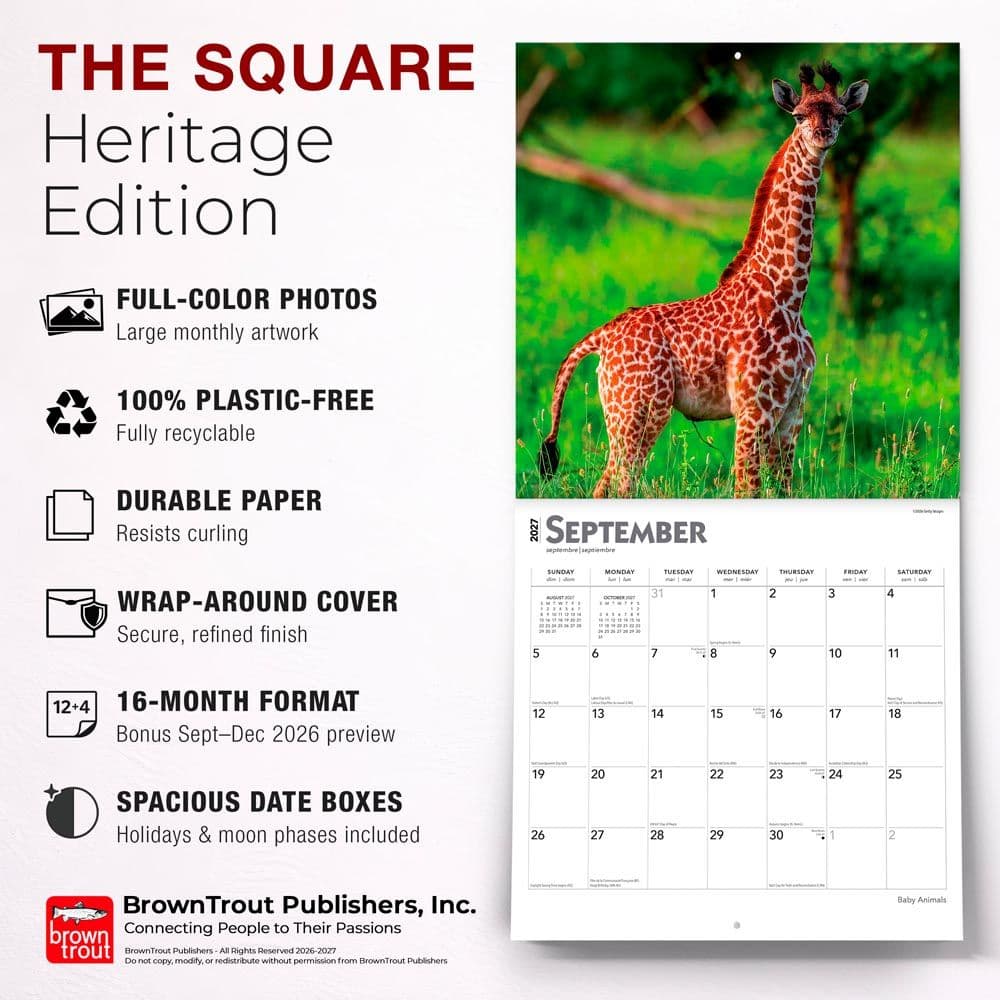 Baby Animals 2027 Wall Calendar Fifth Alternate Image