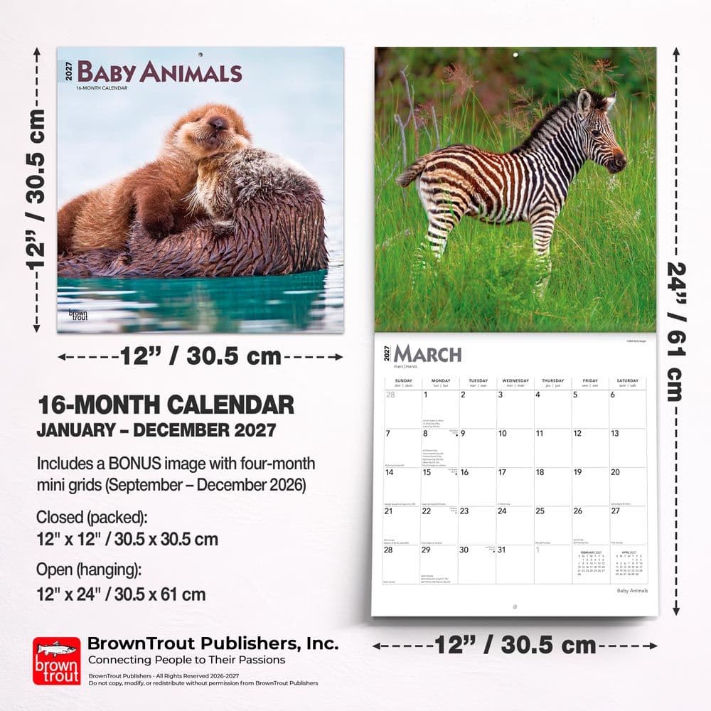 Baby Animals 2027 Wall Calendar Sixth Alternate Image