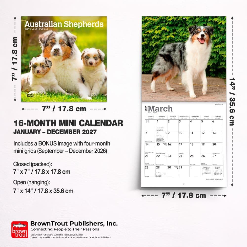 Australian Shepherd 2027 Mini Wall Calendar Sixth Alternate Image
