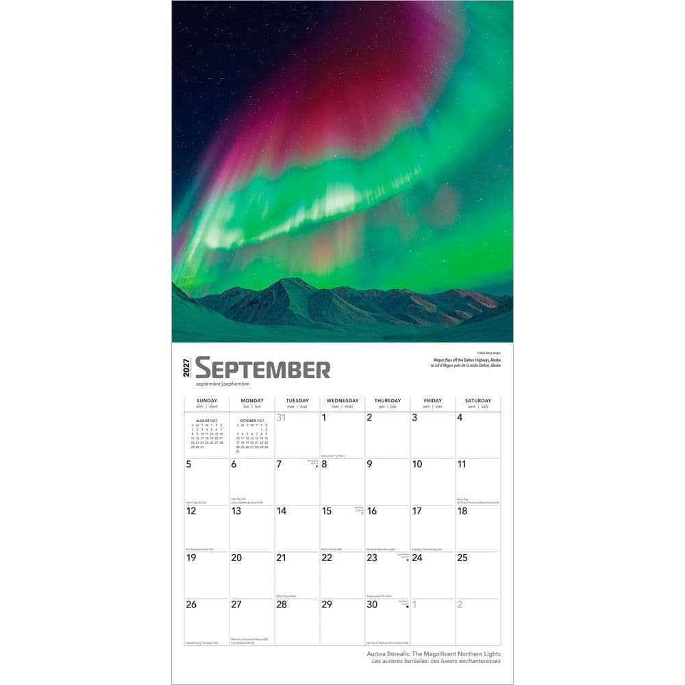 Aurora Borealis 2027 Wall Calendar Third Alternate Image