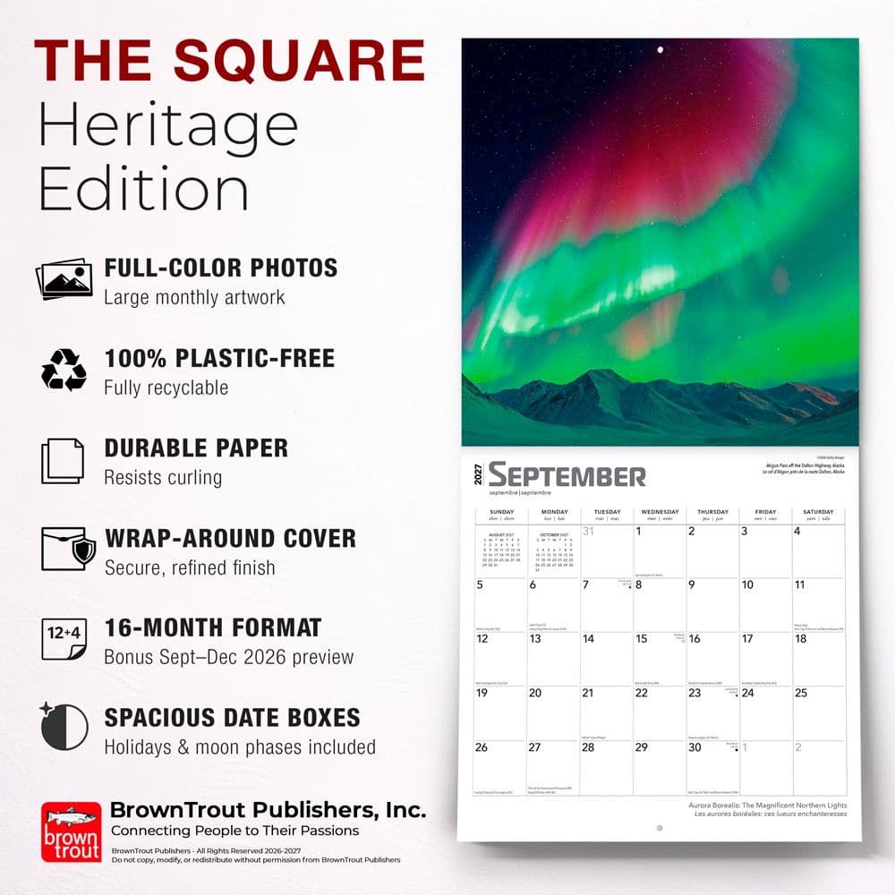 Aurora Borealis 2027 Wall Calendar Fifth Alternate Image