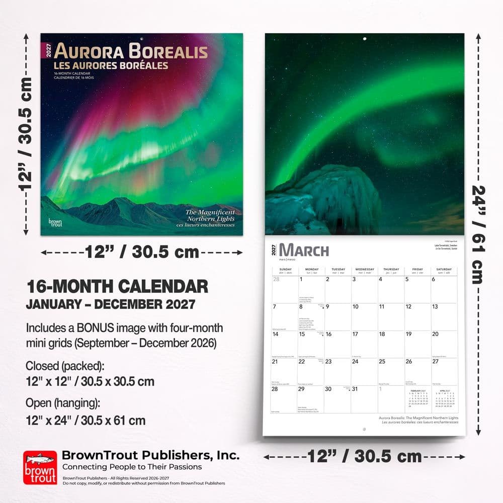 Aurora Borealis 2027 Wall Calendar Sixth Alternate Image