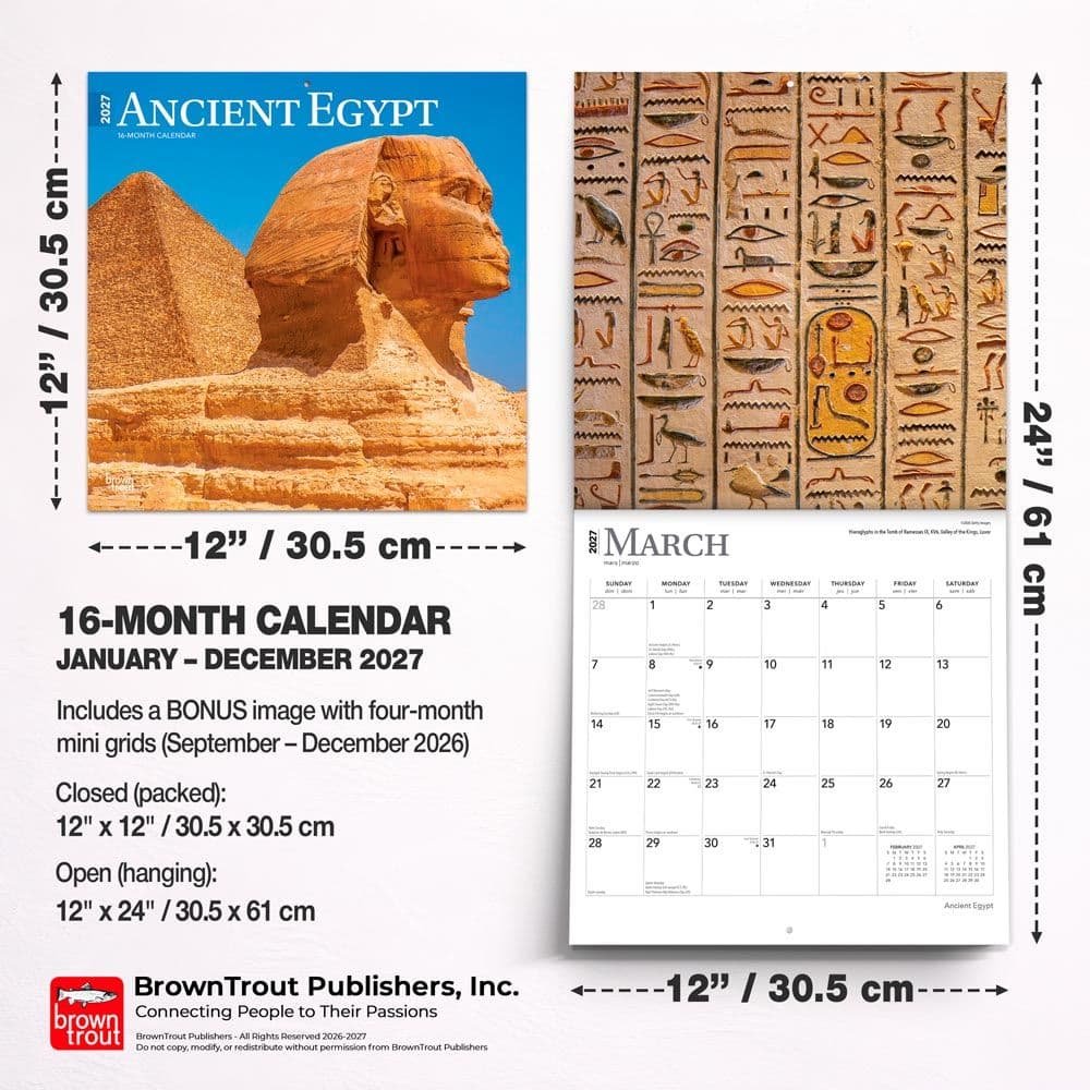 Ancient Egypt  2027 Wall Calendar Sixth Alternate Image