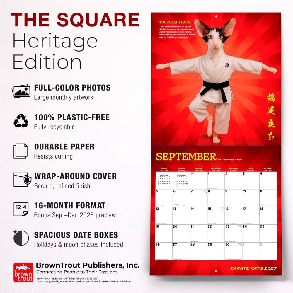 Karate Cats 2027 Wall Calendar Fifth Alternate Image