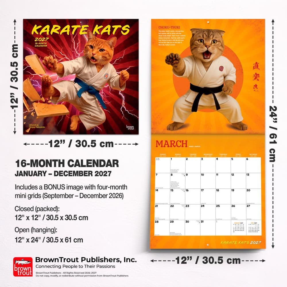 Karate Cats 2027 Wall Calendar Sixth Alternate Image