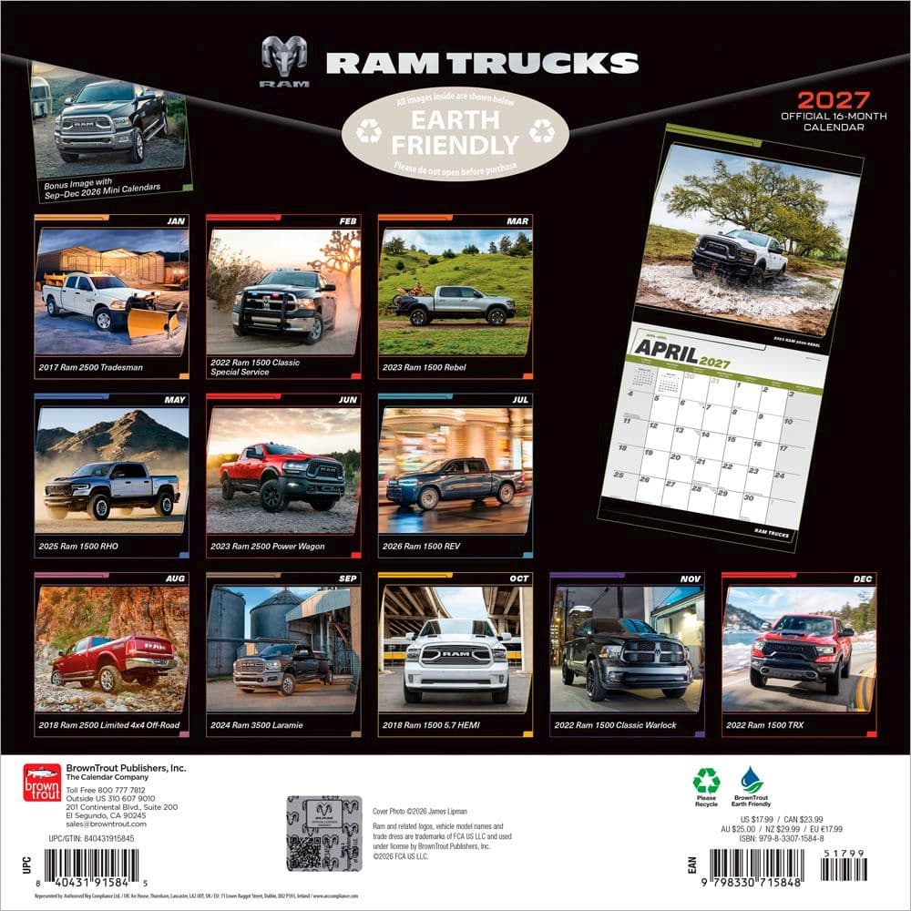 Ram Trucks 2027 Wall Calendar First Alternate Image