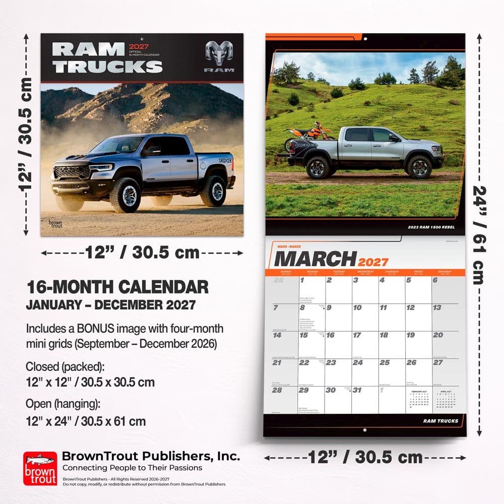 Ram Trucks 2027 Wall Calendar Sixth Alternate Image