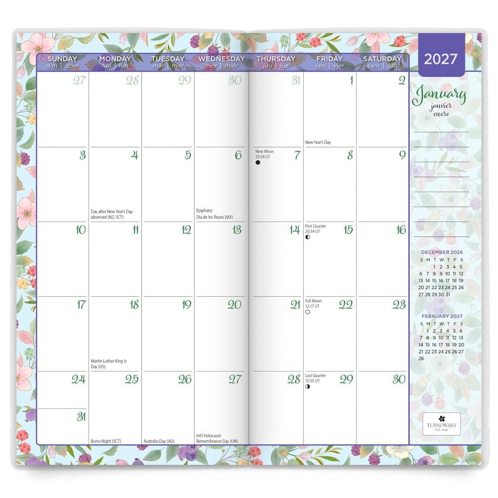 Turnowsky Flowers 2027 2 Year Pocket Planner Second Alternate Image