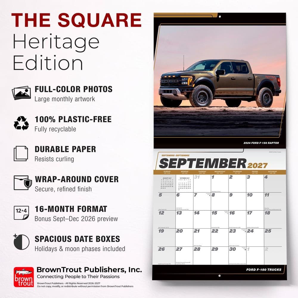 Ford F150 Trucks 2027 Wall Calendar Fifth Alternate Image