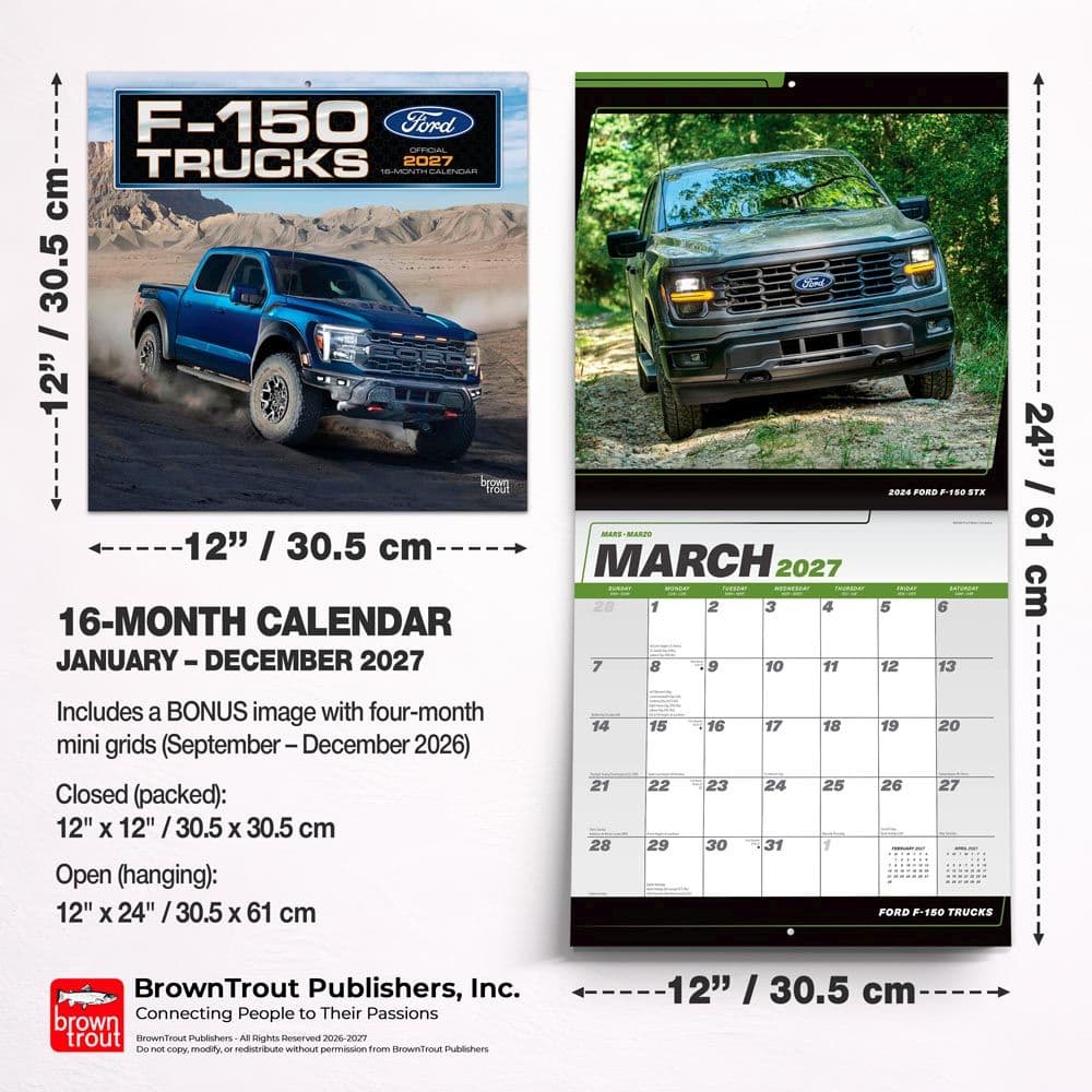 Ford F150 Trucks 2027 Wall Calendar Sixth Alternate Image