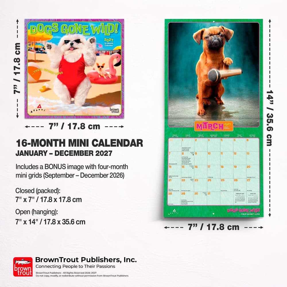 Avanti Dogs Gone Wild 2027 Mini Wall Calendar Sixth Alternate Image