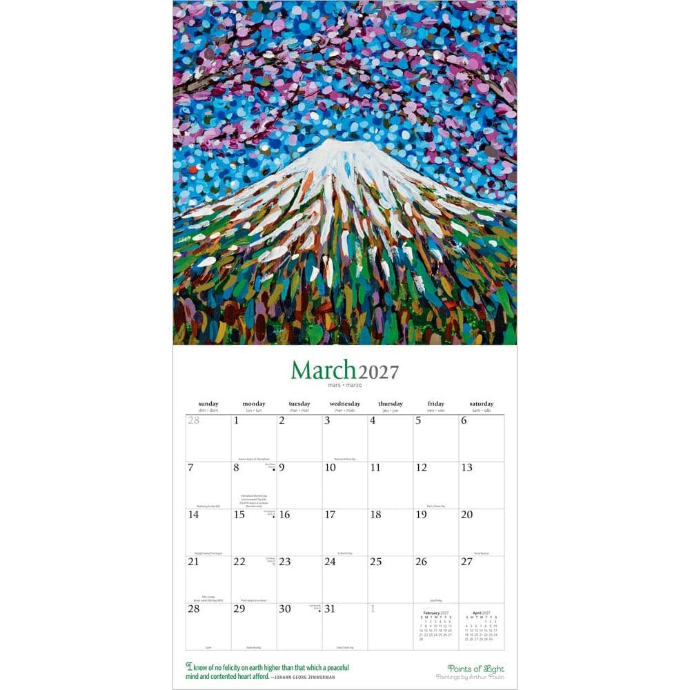 Point of Light 2027 Wall Calendar Second Alternate Image