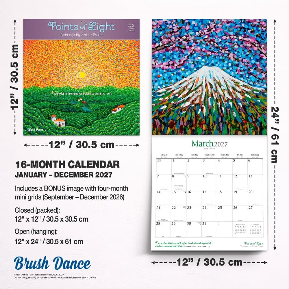 Point of Light 2027 Wall Calendar Sixth Alternate Image