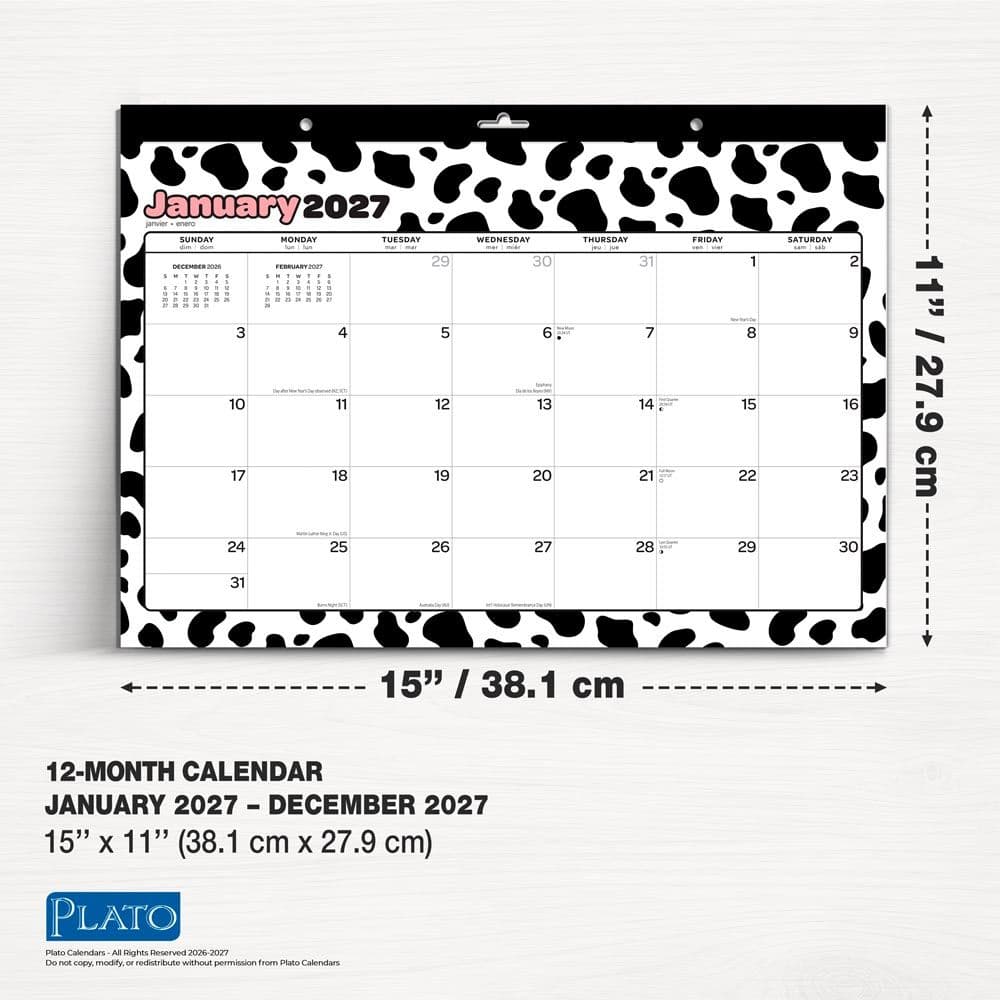 Cow Prints 2027 Desk Pad Fifth Alternate Image