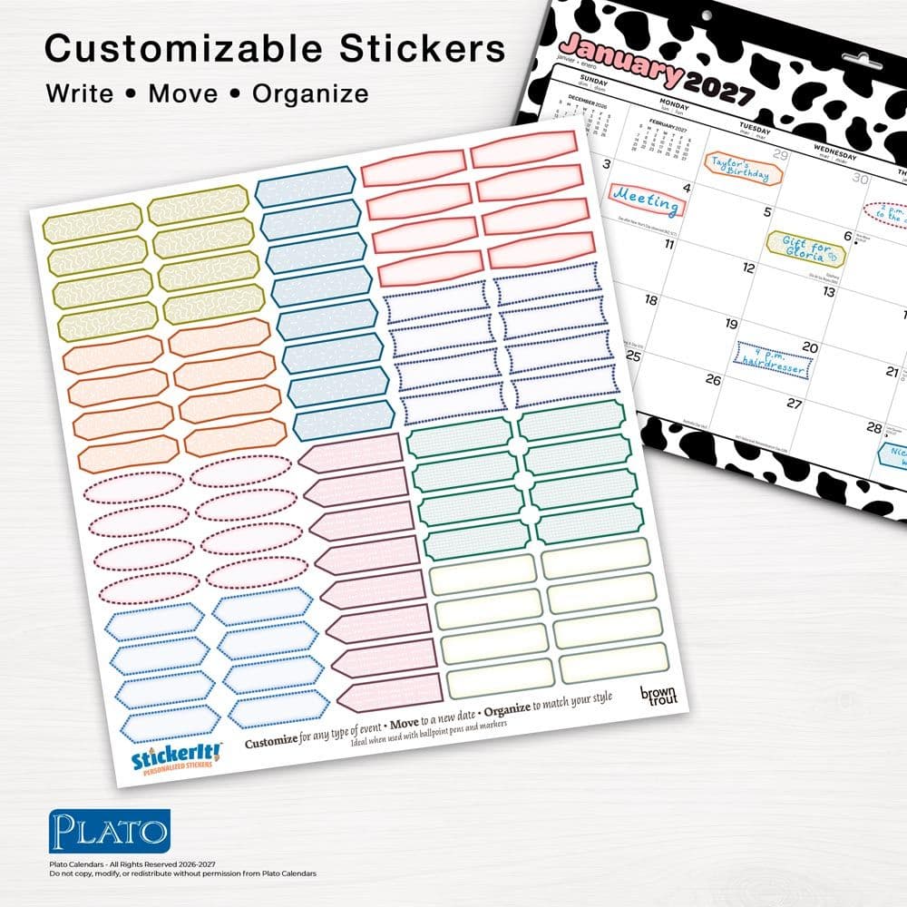 Cow Prints 2027 Desk Pad Eighth Alternate Image