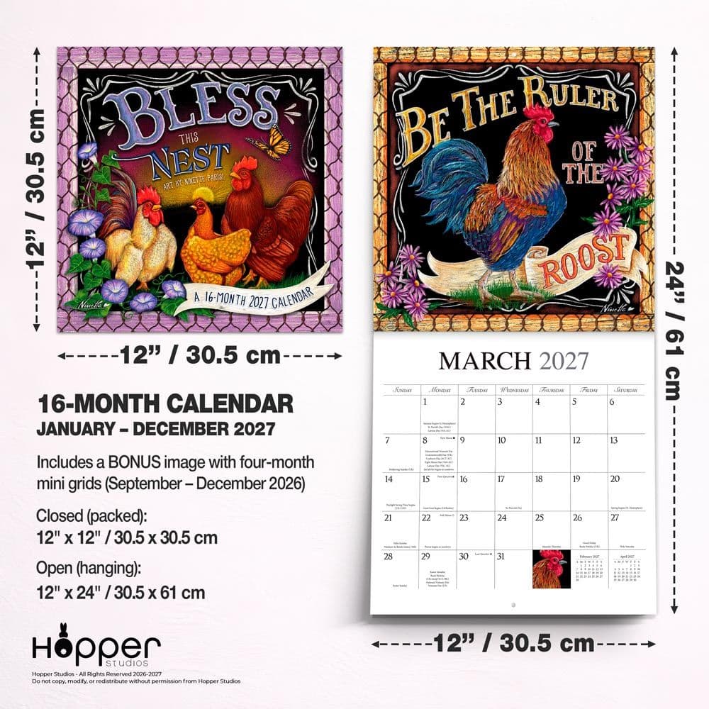 Bless This Nest 2027 Wall Calendar Sixth Alternate Image