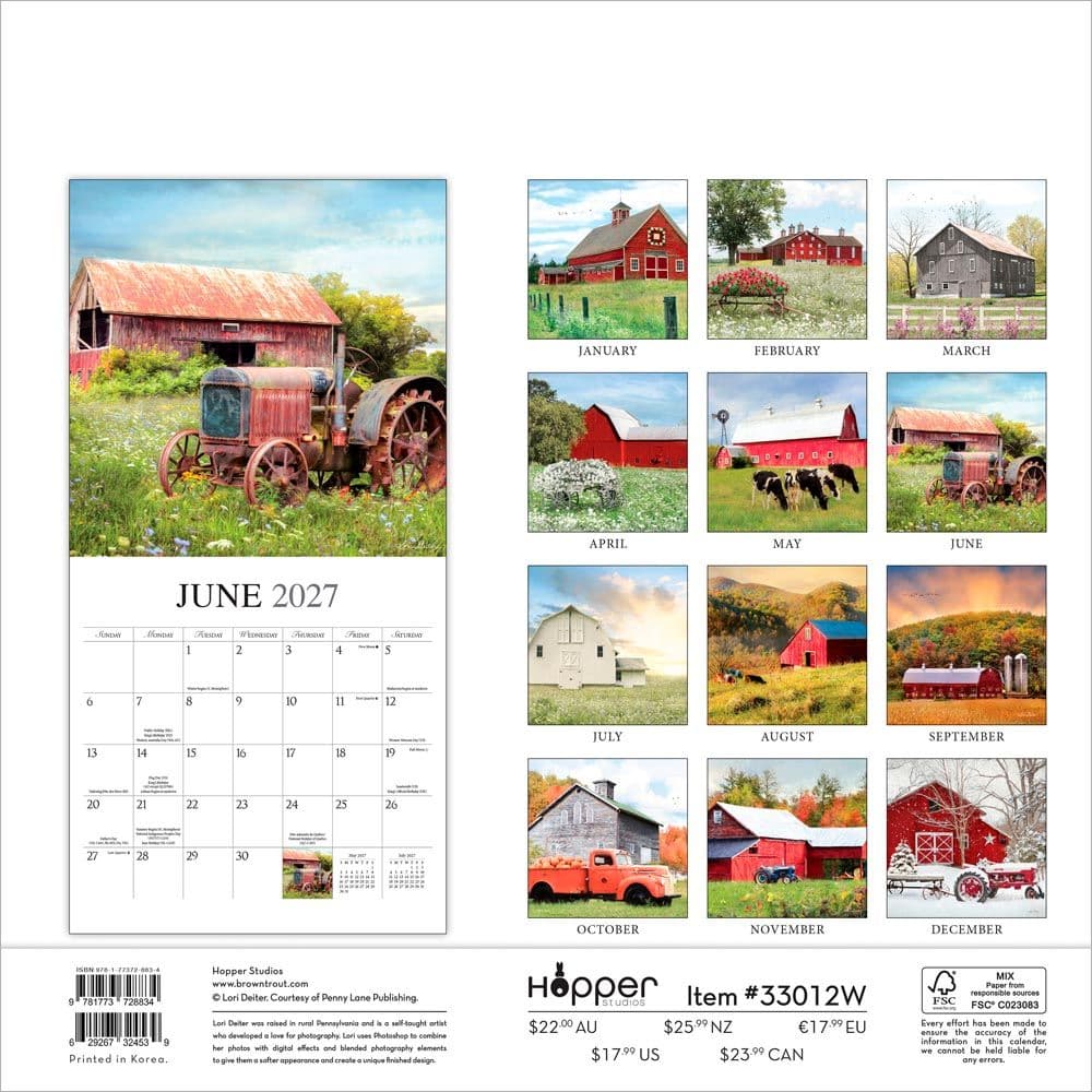 Beckoning Barns 2027 Wall Calendar First Alternate Image